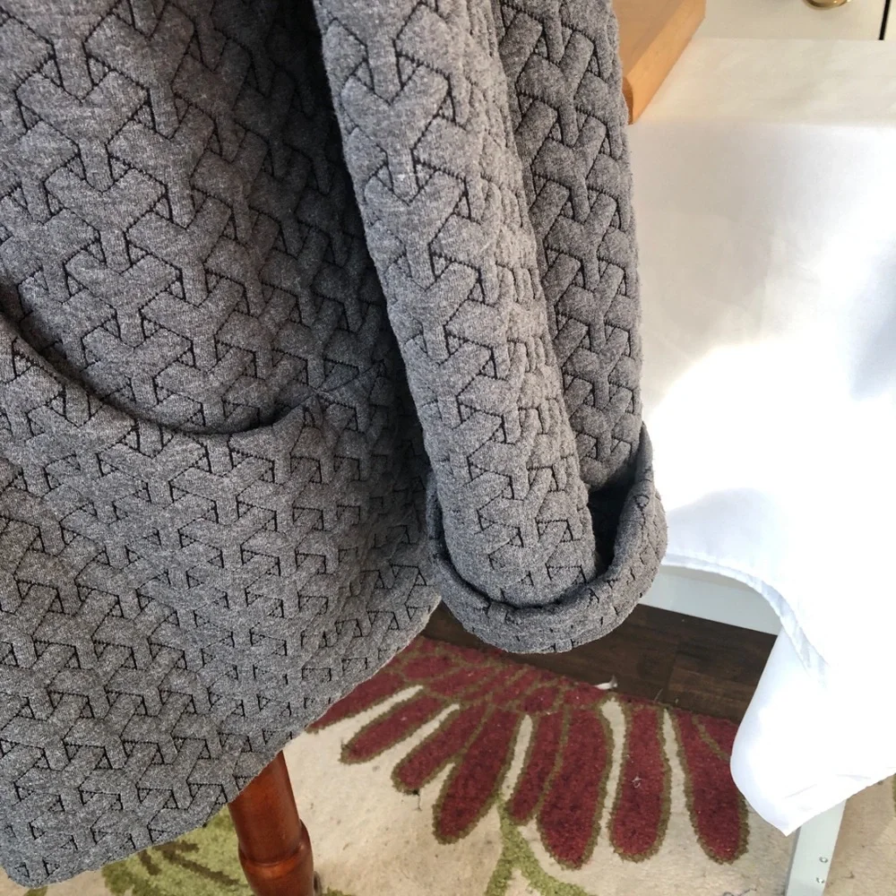 Gallery Charcoal Patterned Knit Hooded Coat - Picture 6 of 12